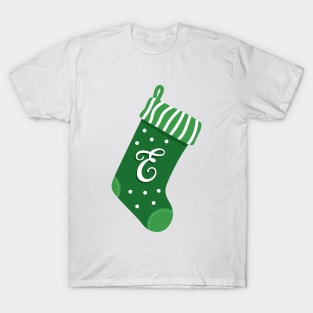 Christmas Stocking with the Letter E T-Shirt